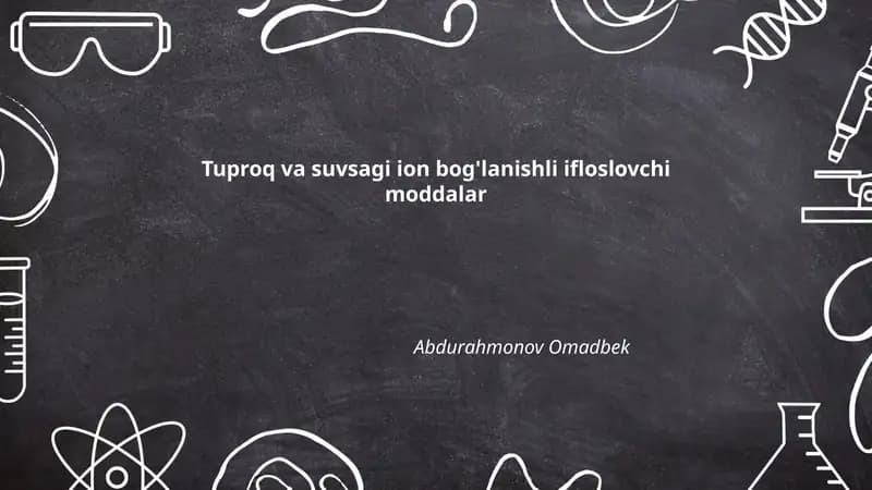 Ion bog'lanishli ifloslovchi moddalar
