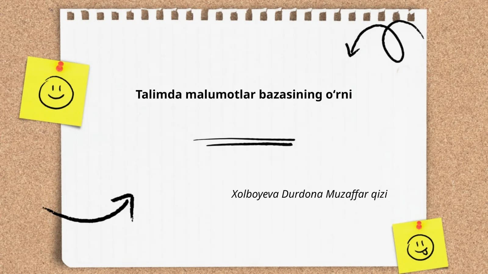 Talimda ma'lumotlar bazasining ahamiyati