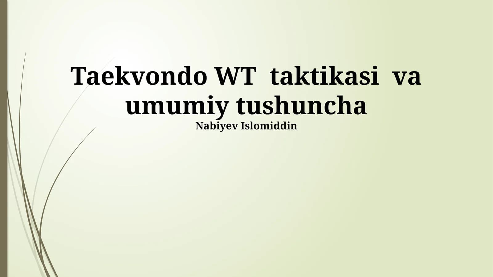 Taekvondo WT taktikasi va umumiy tushuncha