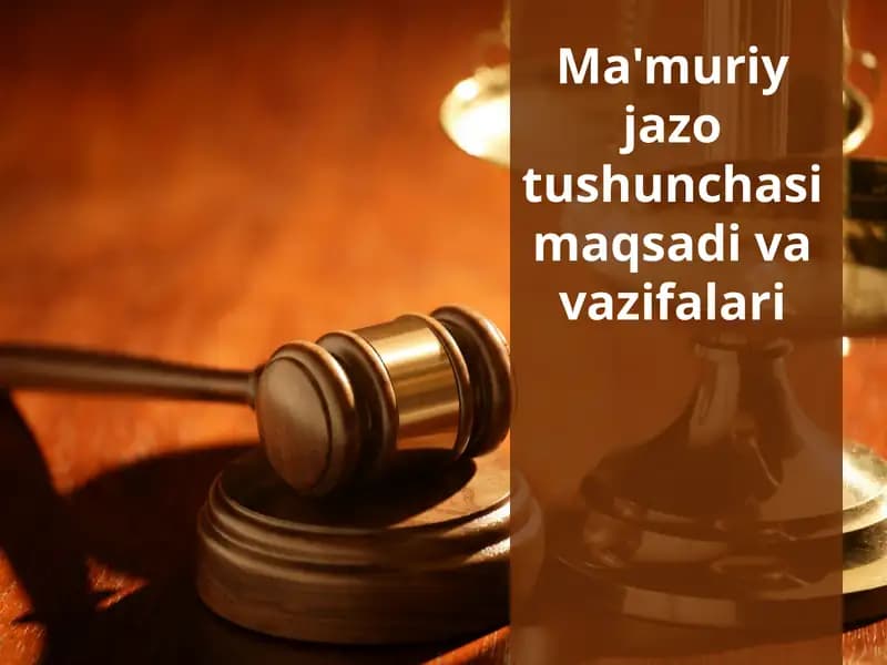 Ma'muriy jazolar tushunchasi, maqsadi va vazifalari