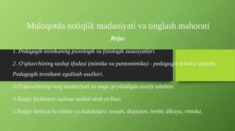 Muloqotdanotiqlikmadaniyativatinglashmahorati