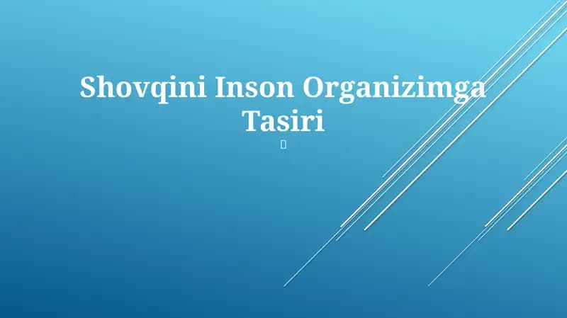 Shovqini Inson Organizimga Tasiri