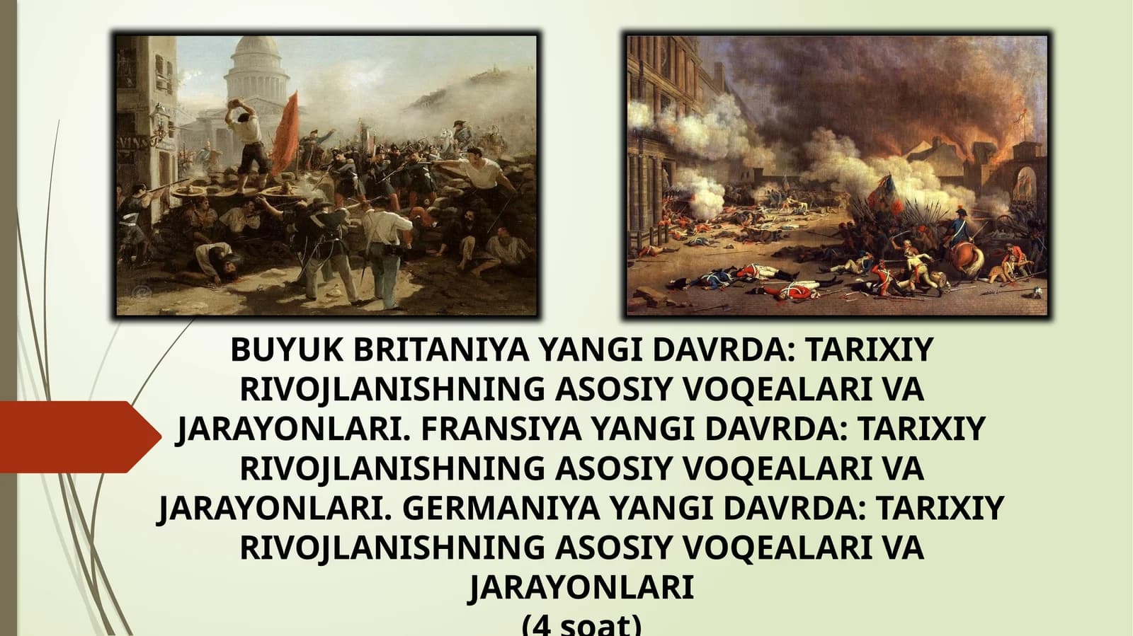 BUYUK BRITANIYA YANGI DAVRDA: TARIXIY RIVOJLANISHNING ASOSIY VOQEALARI VA JARAYONLARI. FRANSIYA YANGI DAVRDA: TARIXIY RIVOJLANISHNING ASOSIY VOQEALARI VA JARAYONLARI. GERMANIYA YANGI DAVRDA: TARIXIY RIVOJLANISHNING ASOSIY VOQEALARI VA JARAYONLARI