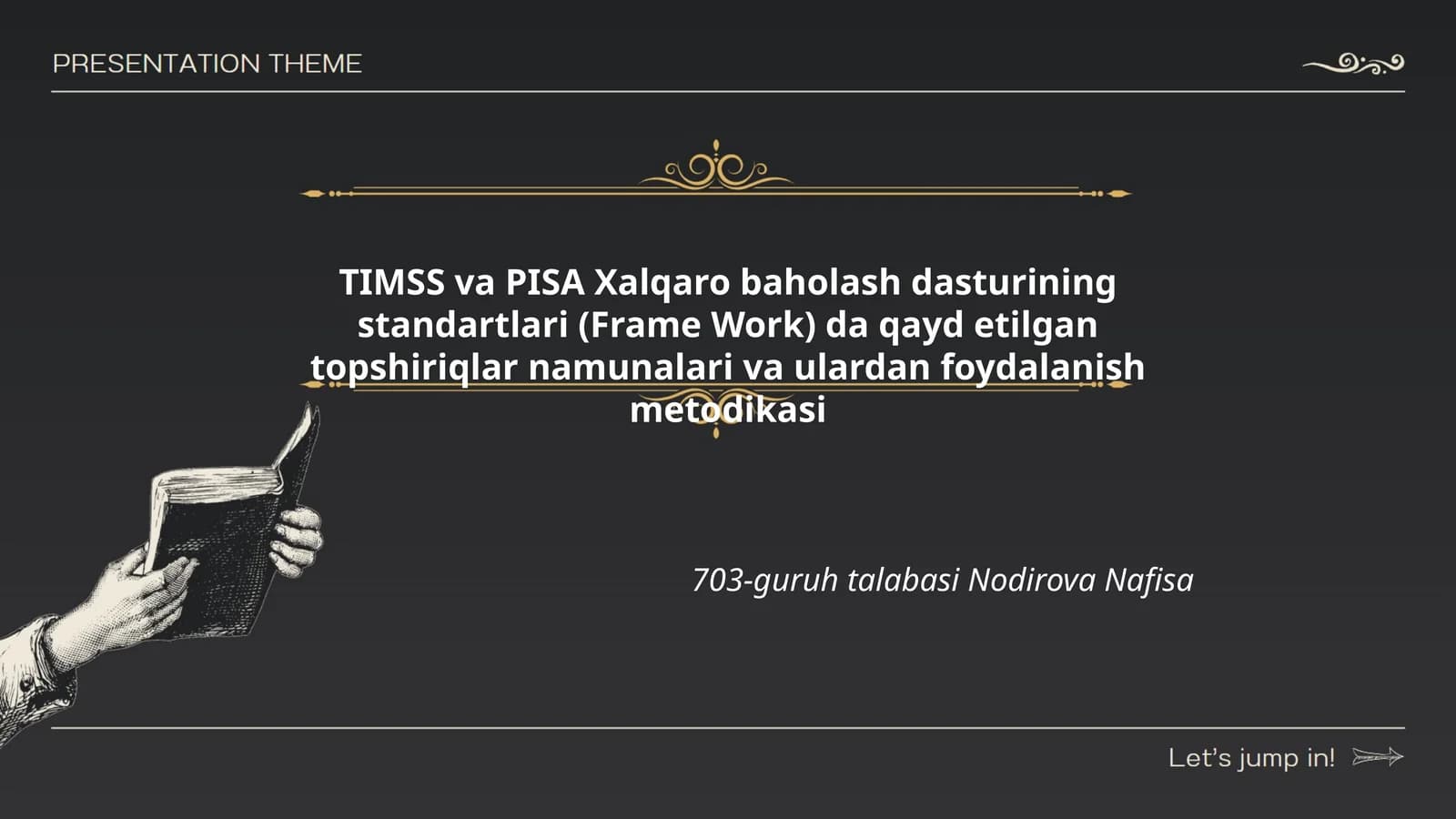 TIMSS va PISA Xalqaro baholash dasturining standartlari (Frame Work) da qayd etilgan topshiriqlar namunalari va ulardan foydalanish metodikasi