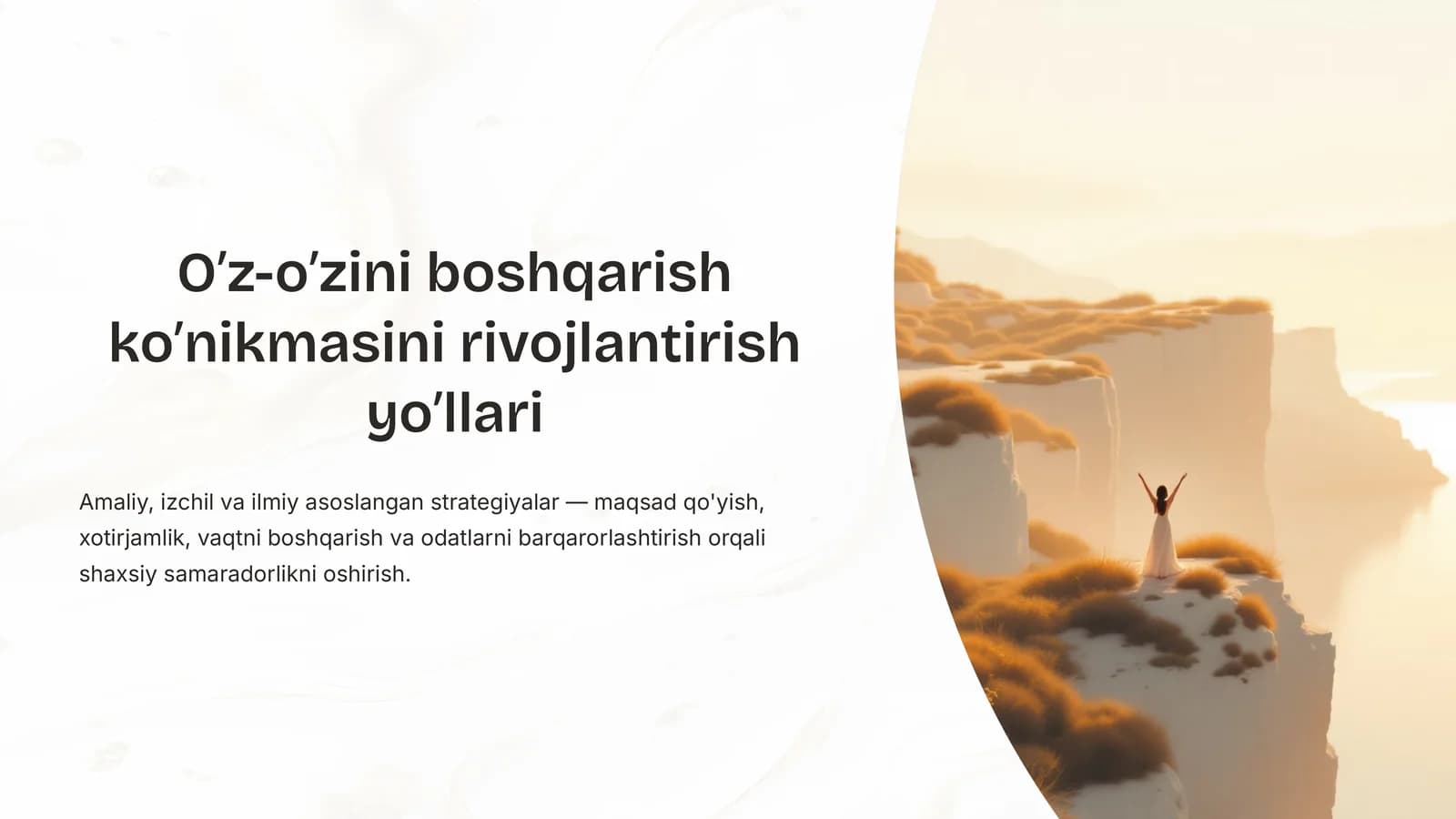 O’z-o’zini boshqarish ko’nikmasini rivojlantirish yo’llari