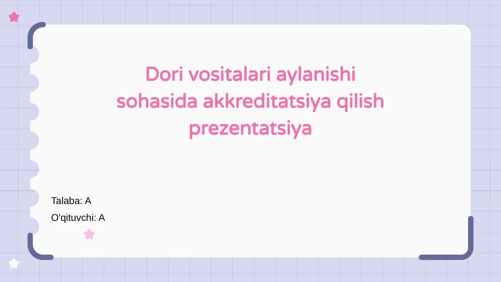 Dori vositalari aylanishi sohasida akkreditatsiya qilish prezentatsiya