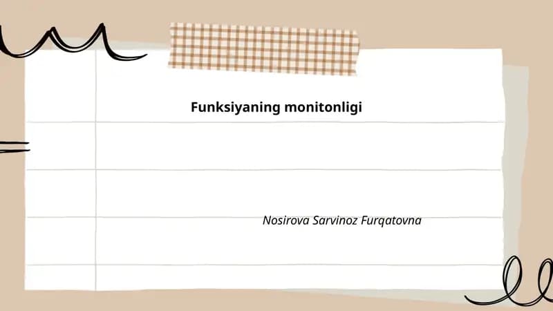 Funksiyaning Monotoniya
