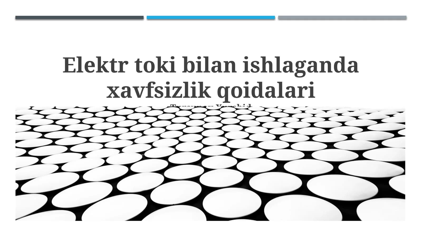 Elektr toki bilan ishlaganda xavfsizlik qoidalari