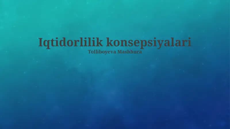 Iqtidorlilik konsepsiyalari