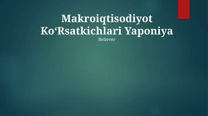 Makroiqtisodiyot KoʻRsatkichlari Yaponiya