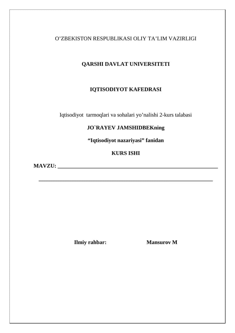 - Tags (comma-separated): Tadbirkorlik, Iqtisodiyot nazariyasi, Milliy iqtisodiyot, Kichik biznes, Xususiy tadbirkorlik, Tashkiliy-huquqiy shakllar