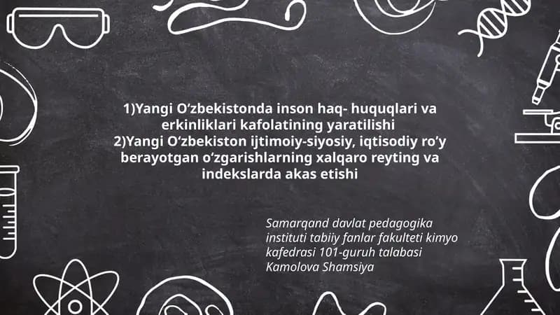 Yangi Oʻzbekistonda inson haq- huquqlari va erkinliklari kafolatining yaratilishi