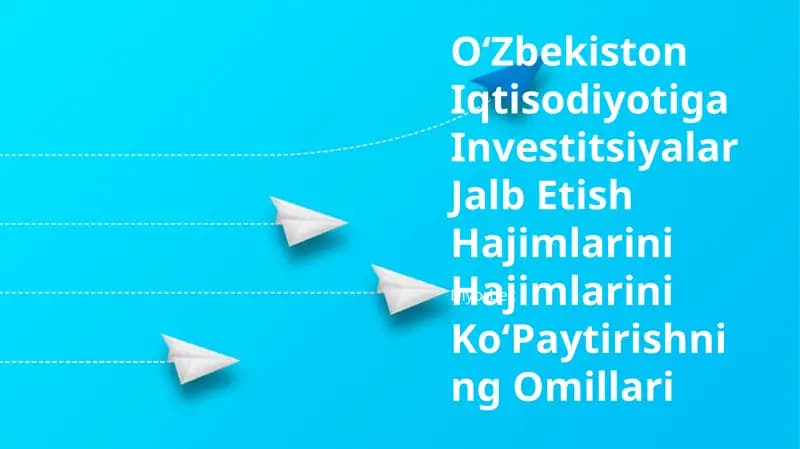 Investitsiyalar Jalb Etish Hajimlarini KoʻPaytirishning Omillari