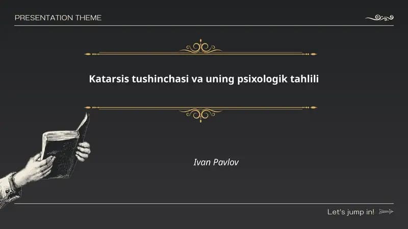 Katarsis tushinchasi va uning psixologik tahlili