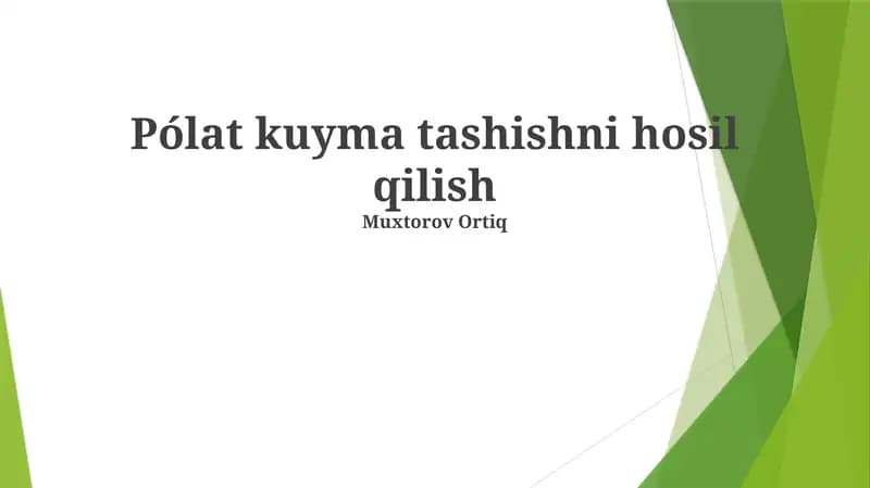 Cho'yan quymalarining ishlab chiqarish jarayoni