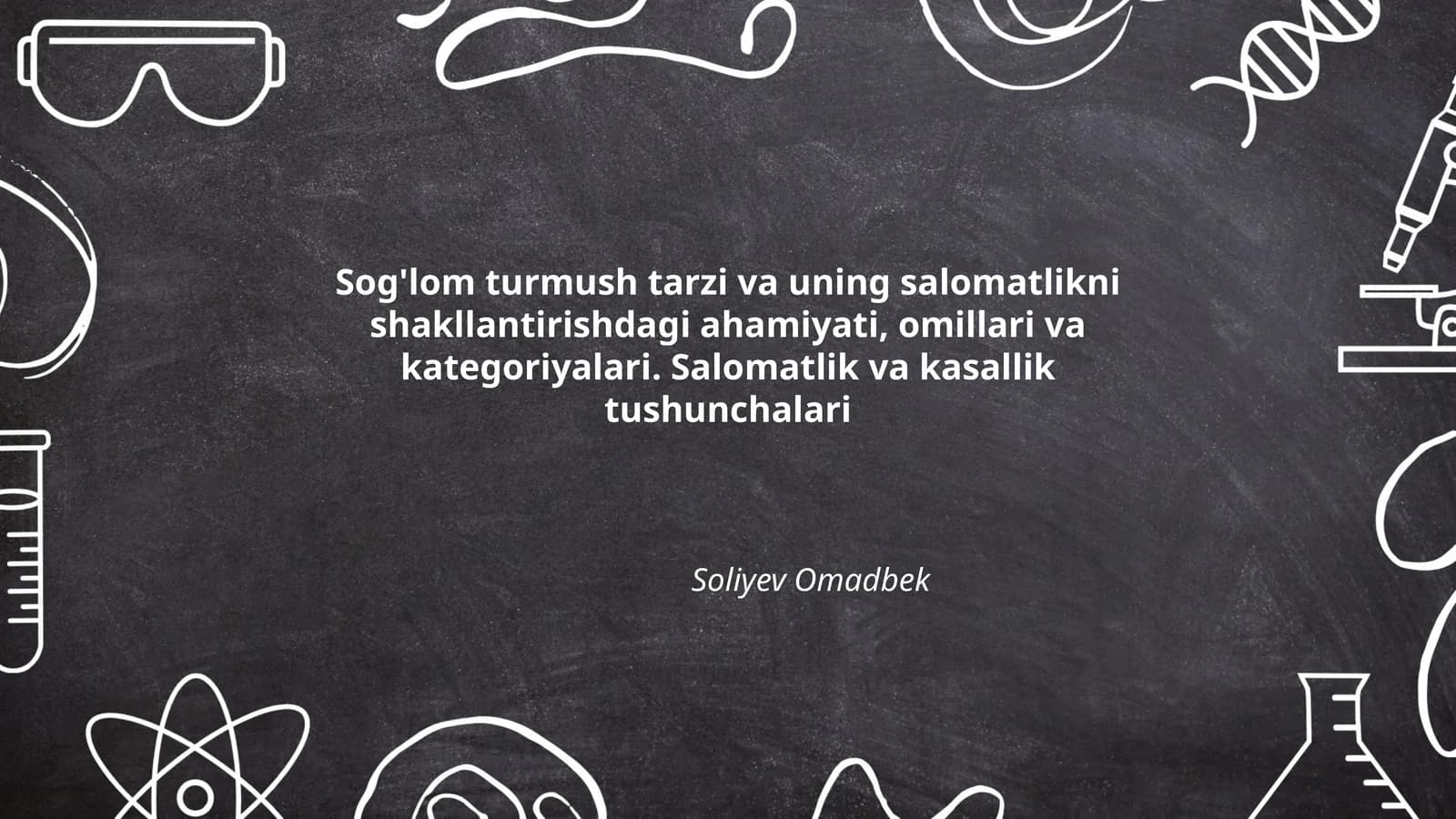 Sog'lom turmush tarzi va uning salomatlikni shakllantirishdagi ahamiyati, omillari va kategoriyalari