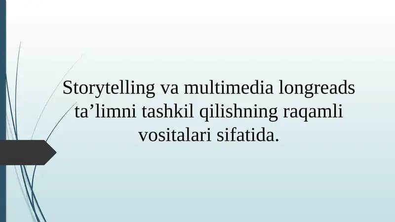 Multimediali longreads