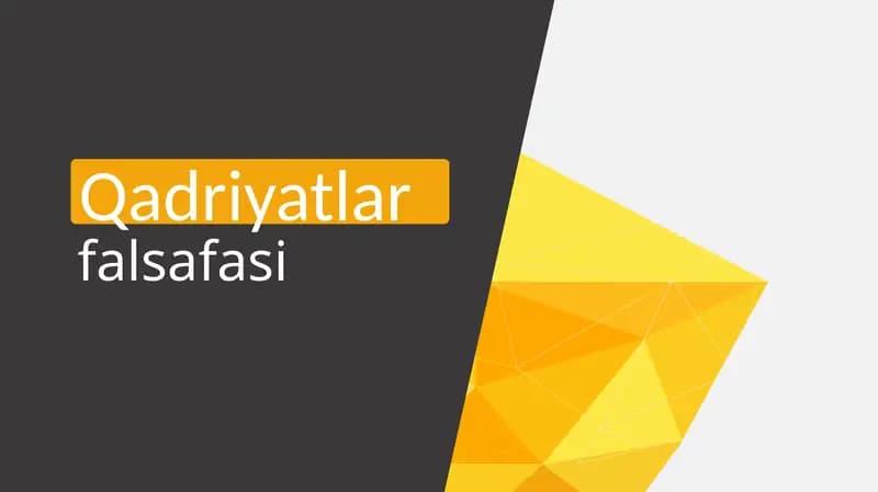 qadriyatlar falsafasi