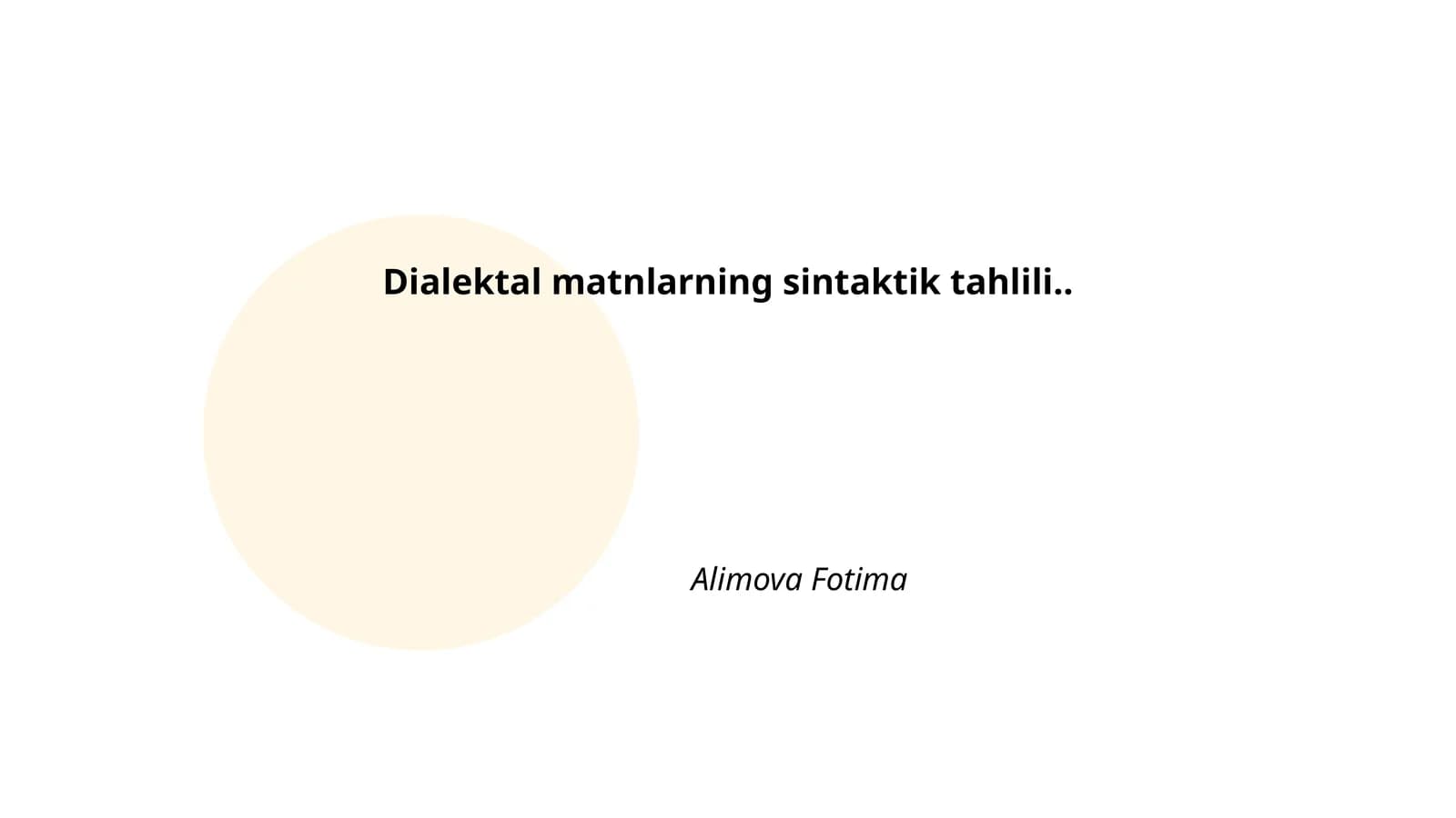 Dialektal matnlarning sintaktik tahlili
