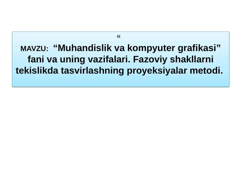 Muhandislik va kompyuter grafikasi