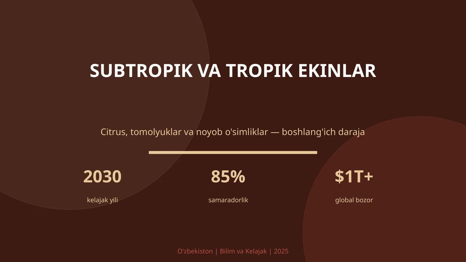 SUBTROPIK VA TROPIK EKINLAR