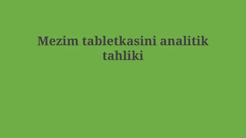 Mezim tabletkasi