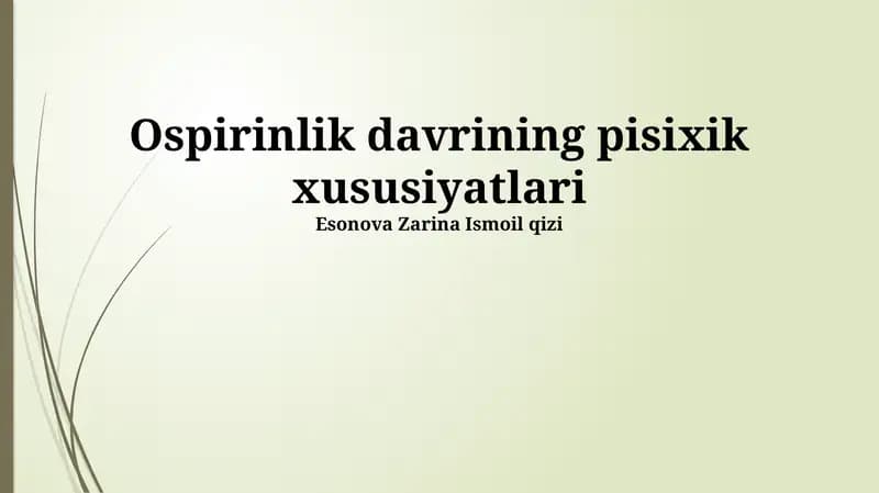 Tug'ruqdan keyingi davrning ruhiy xususiyatlari