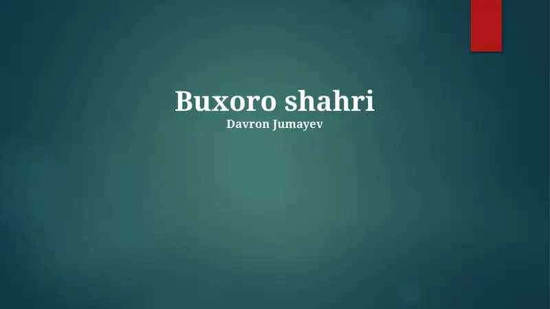 Zamonaviy Buxoro