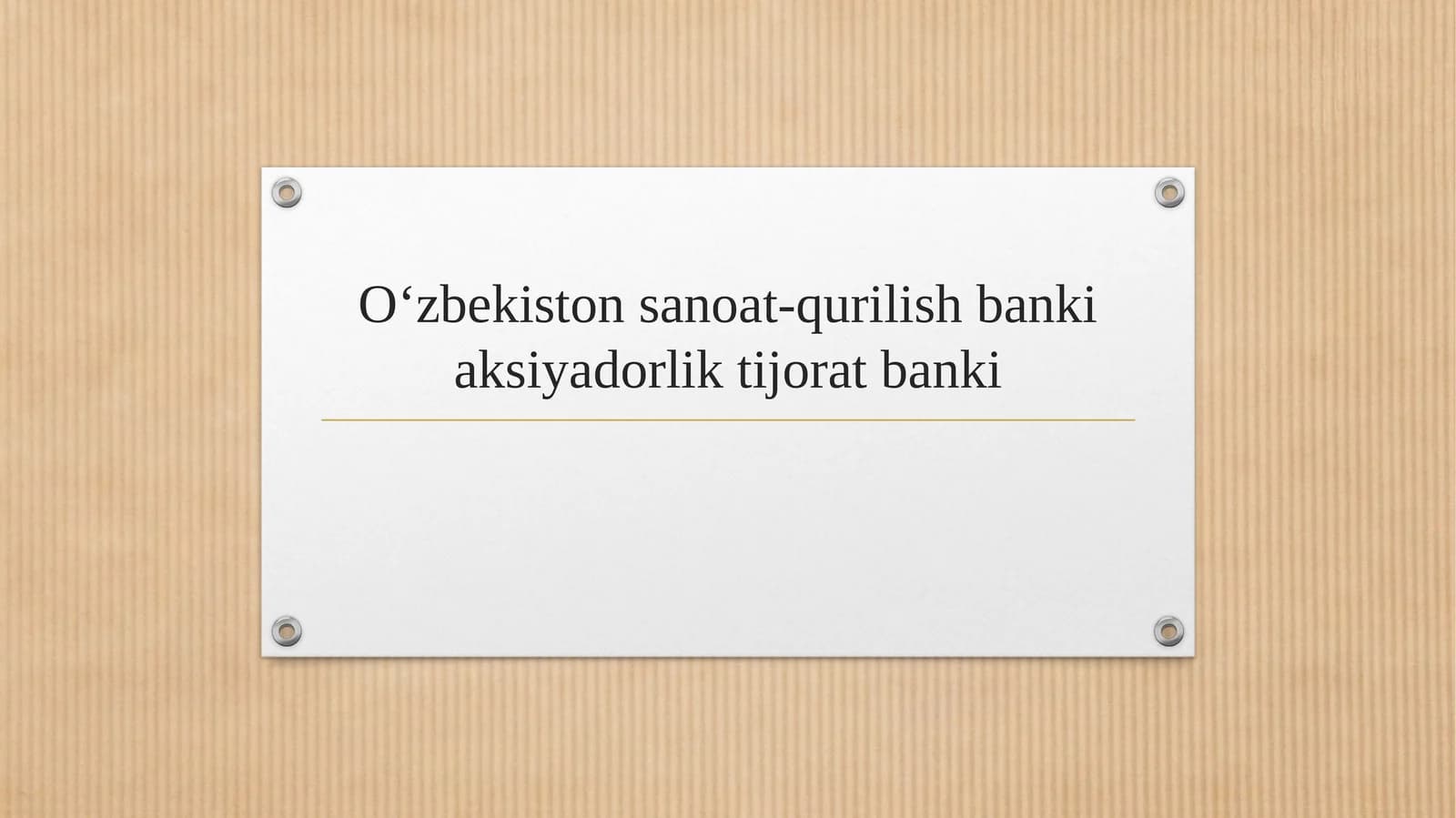 O‘zbekiston sanoat-qurilish banki aksiyadorlik tijorat banki