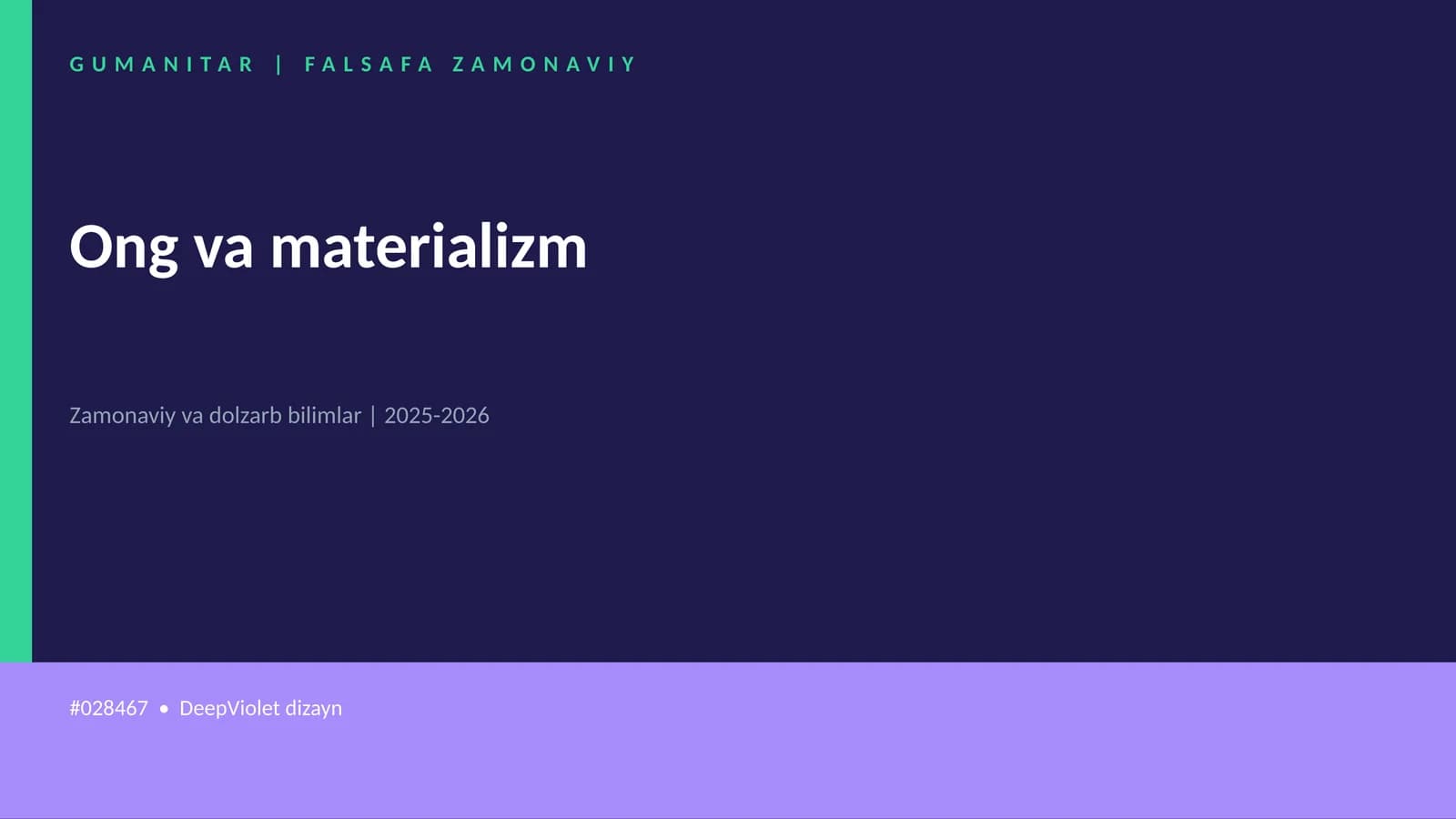 Ong va materializm