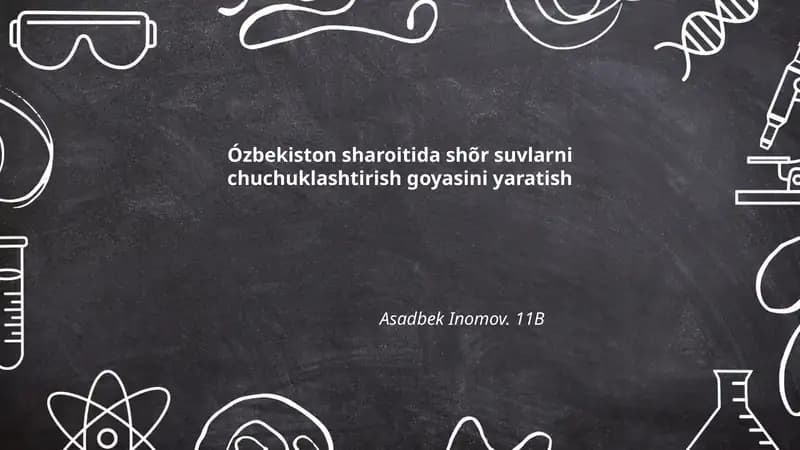 Sho'r suvlarni chuchuklashtirish goyasini yaratish