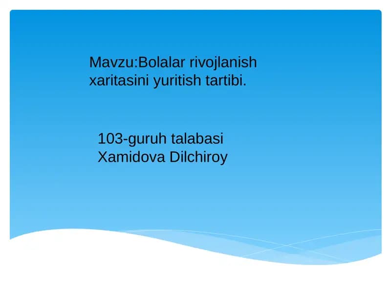 Bolalar rivojlanish xaritasi