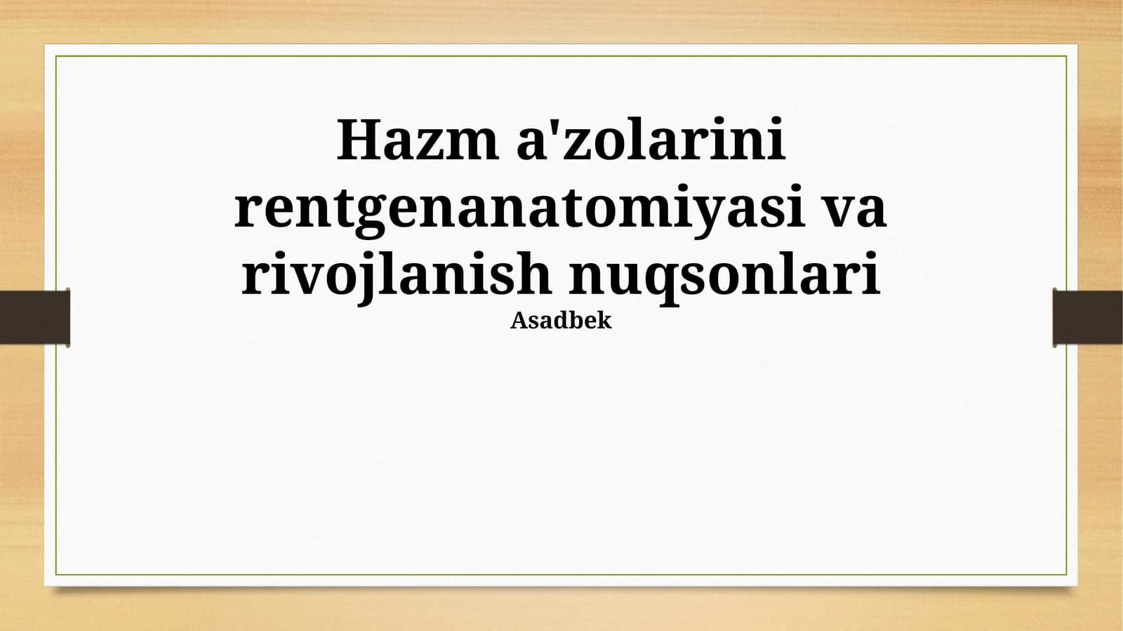 Hazm a'zolarini rentgenanatomiyasi va rivojlanish nuqsonlari
