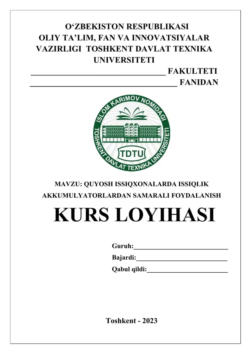 Quyosh issiqxonalarada issiqlik akkumulyatorlardan samarali foydalanish