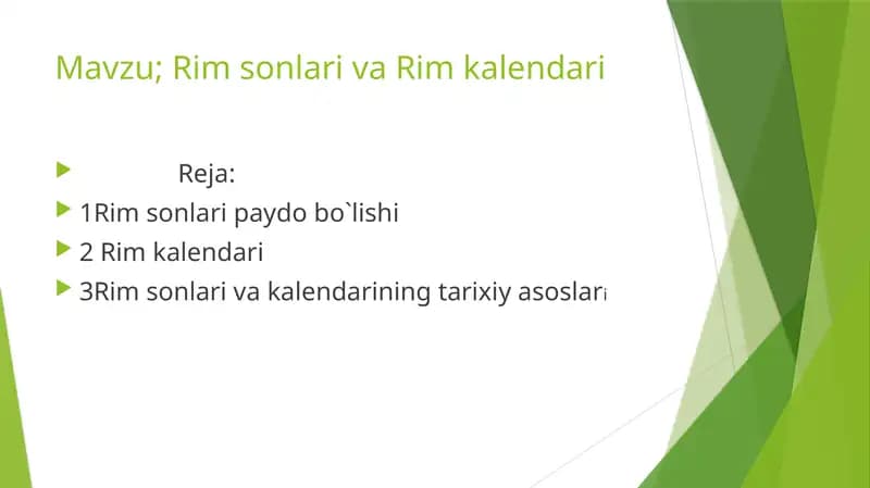 Rim sonlari va Rim kalendari