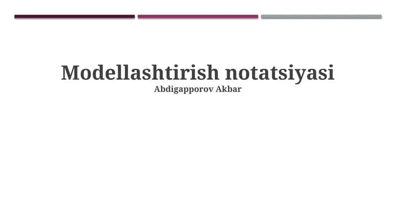 Modellashtirish notatsiyasi