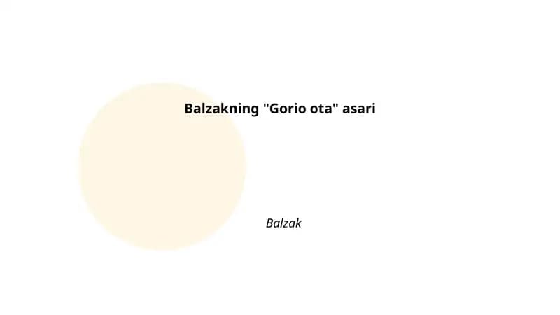 Balzakning "Gorio ota" asari