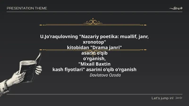 Nazariy poetika: muallif, janr, xronotop