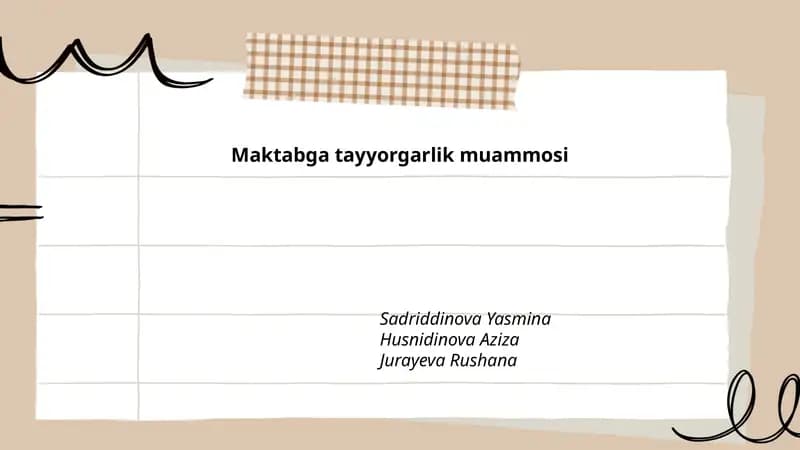 Maktabga tayyorgarlik muammosi