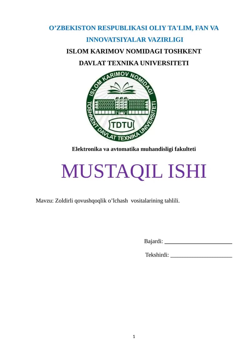Zoldirli qovushqoqlik o’lchash vositalarining tahlili