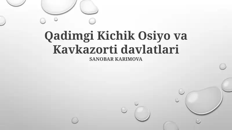 Qadimgi Kichik Osiyo va Kavkazorti davlatlari