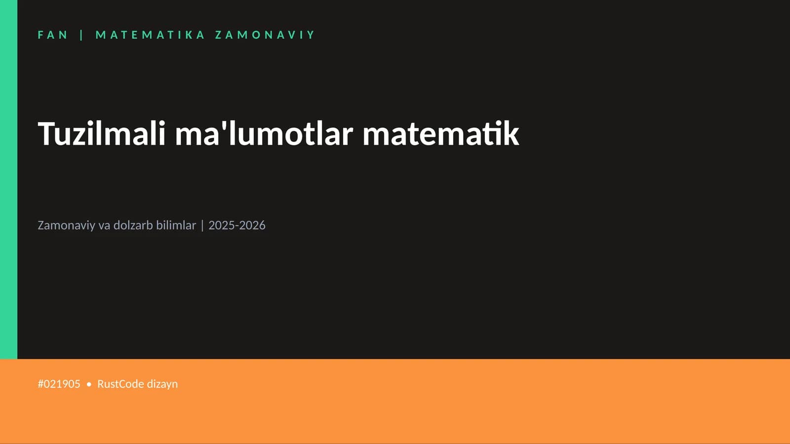 Tuzilmali ma'lumotlar matematik