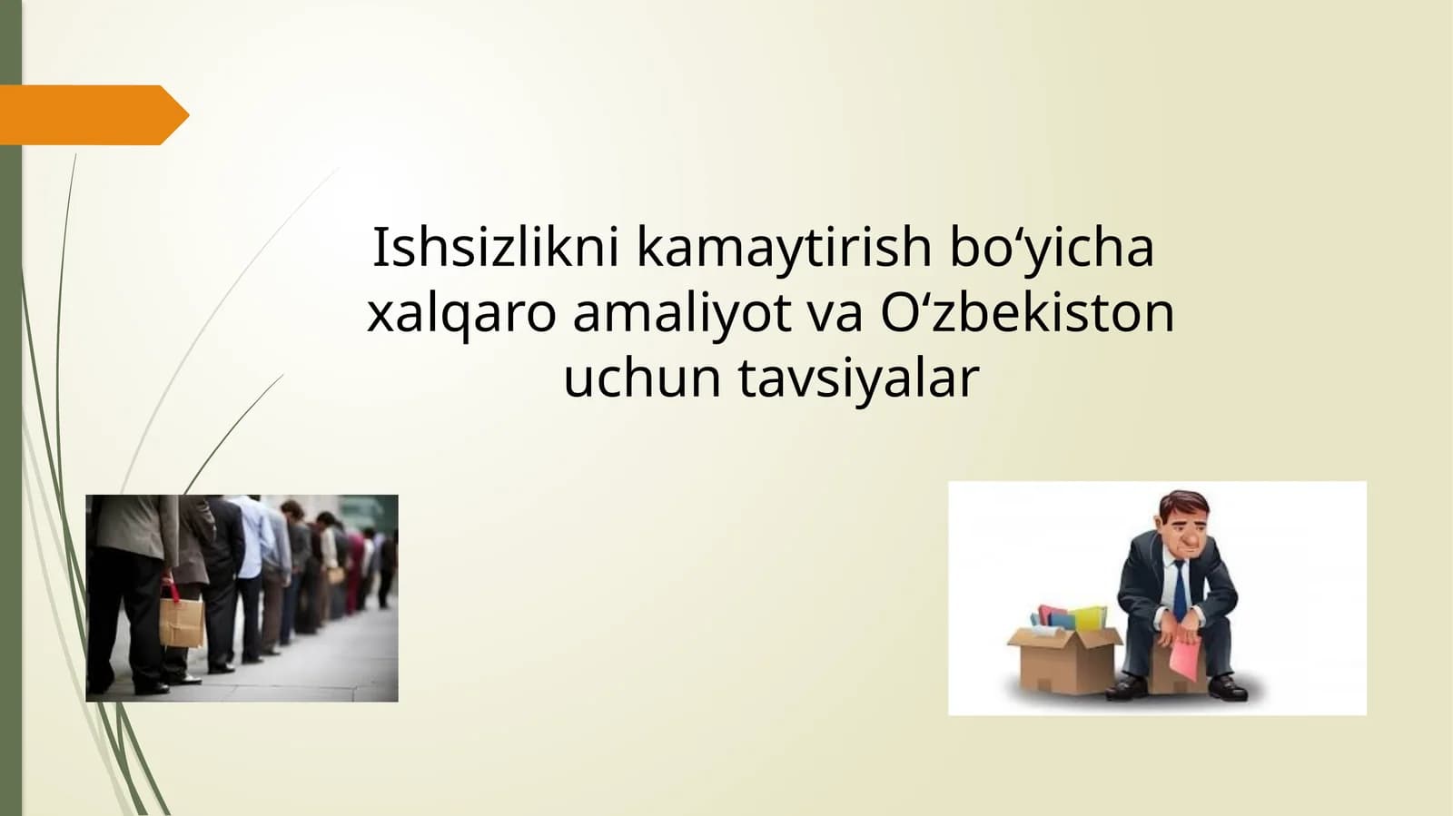 Ishsizlikni kamaytirish boʻyicha  xalqaro amaliyot va Oʻzbekiston uchun tavsiyalar