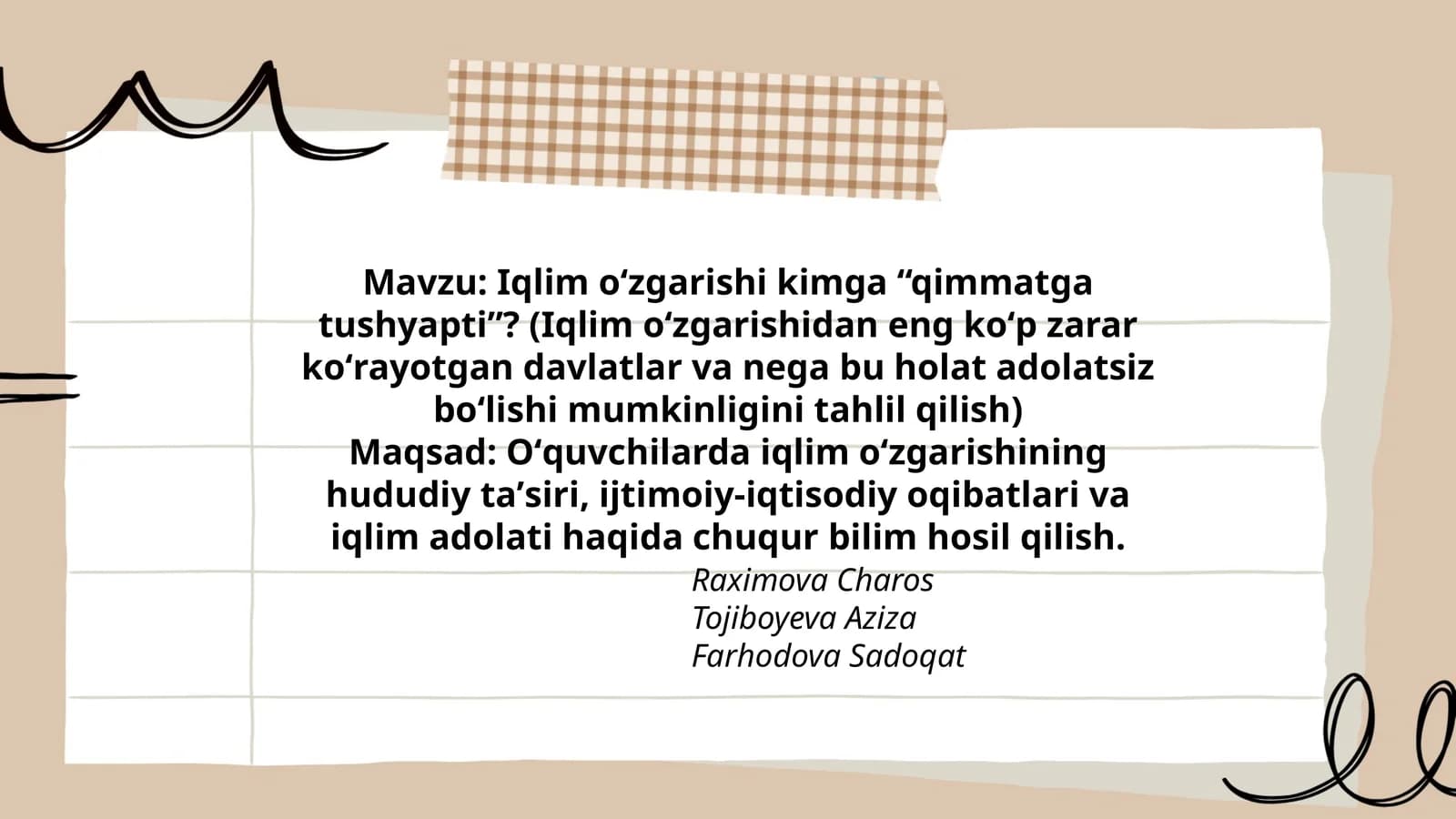 Iqlim oʻzgarishi kimga “qimmatga tushyapti”?