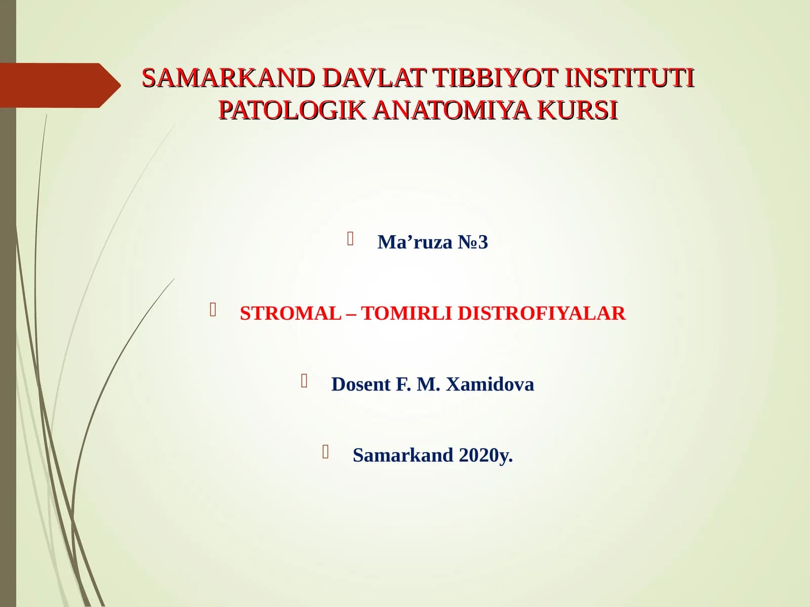 STROMAL – TOMIRLI DISTROFIYALAR