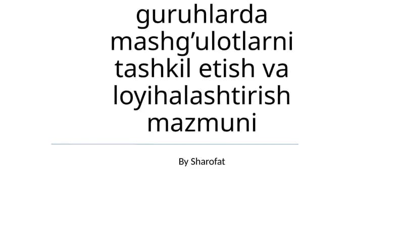 Erta bolalik loyihalarida baholash va ta'lim