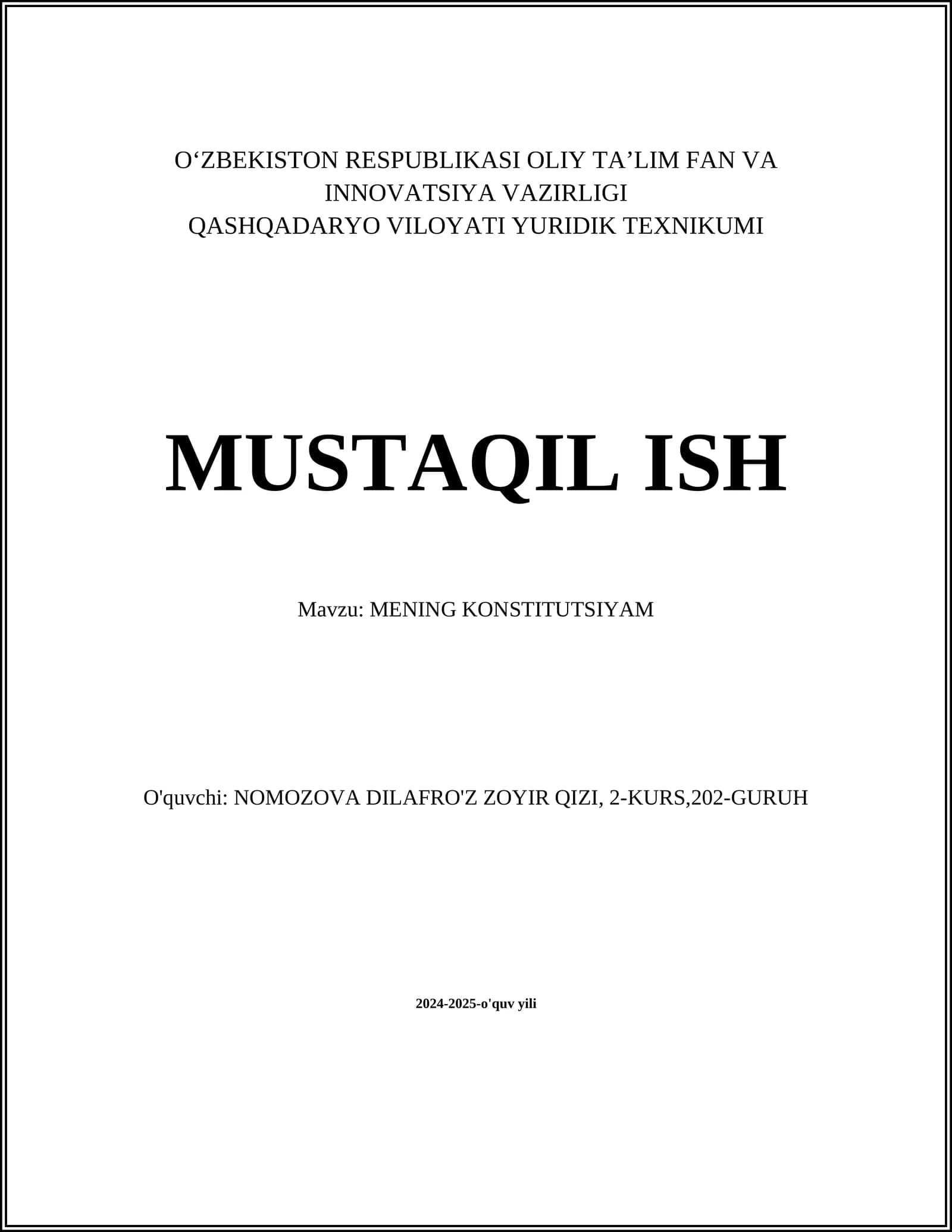 MENING KONSTITUTSIYAM