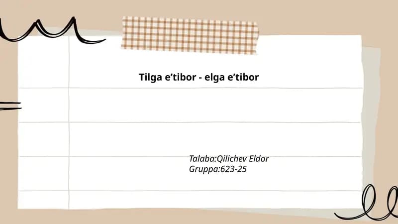Tilga eʼtibor - elga eʼtibor