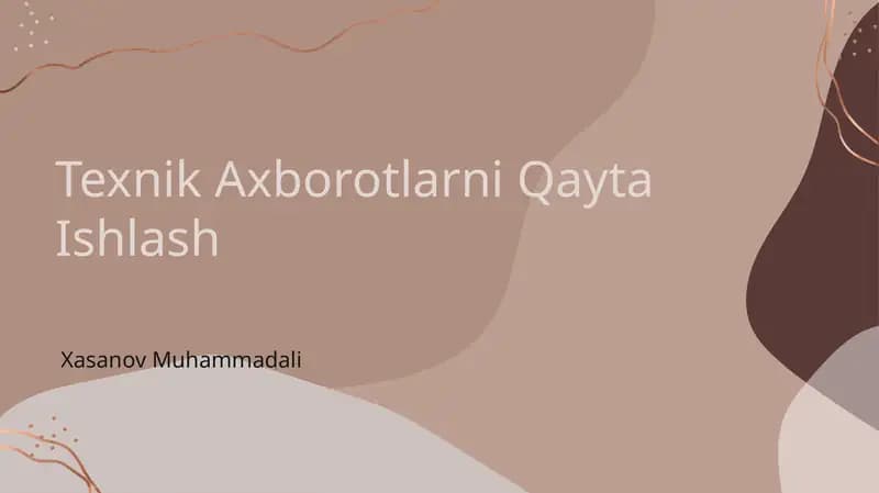 Texnik Axborotlarni Qayta Ishlash
