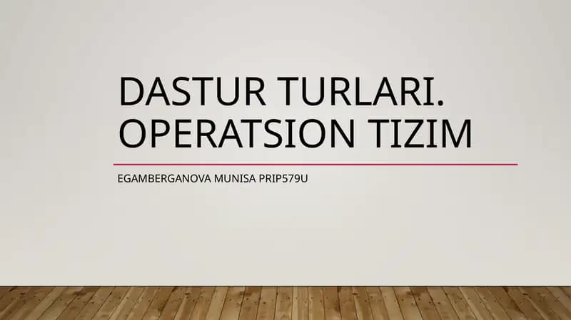 Operatsion tizimlar (sistemalar)